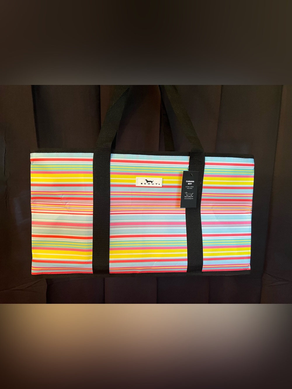 Scout Cabana Boy Extra-Large Tote Bag in Summer Stripes